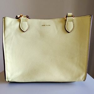 Anne Klein shoulder handbag purse light lime green vintage
